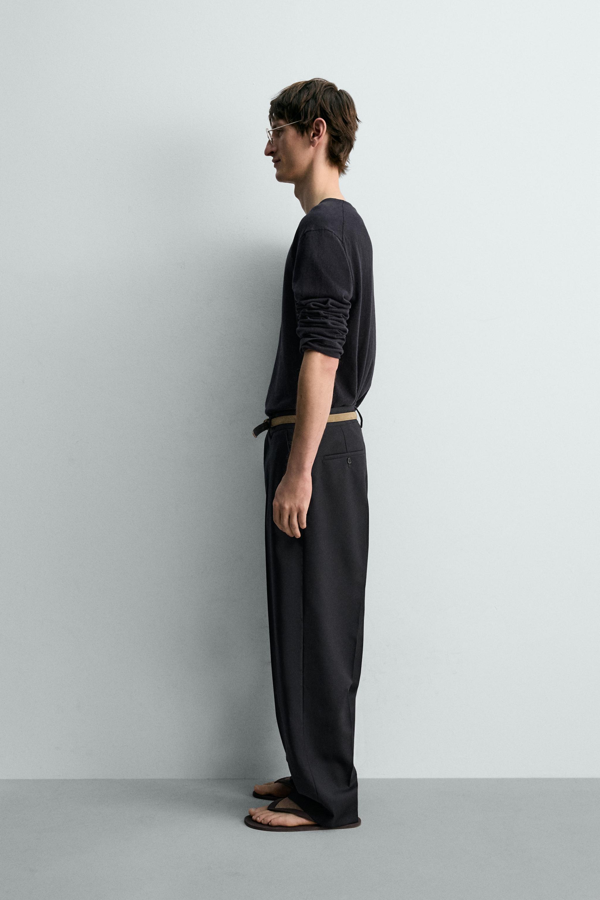 100% WOOL STRAIGHT FIT PANTS